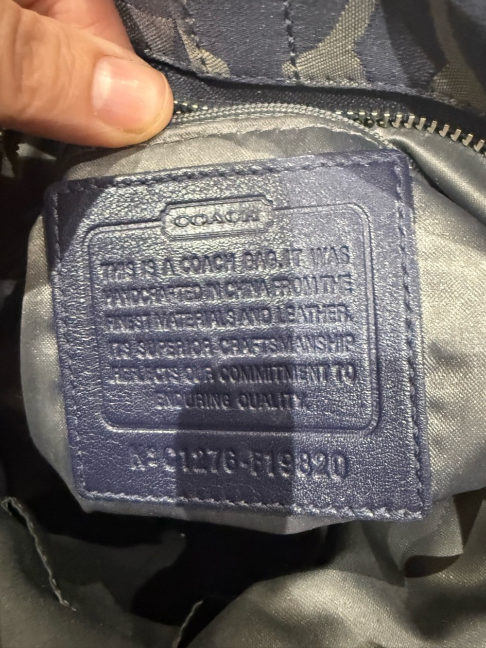 Coach Navy and Silver Signature Chain Shoulder Bag - Picture 11 of 12